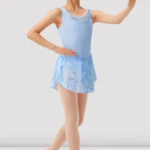 Girls Mirella M1086C Paisley Scoop Neck Skirted Leotard